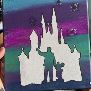 Colorful Castle Silhouette Canvas Art